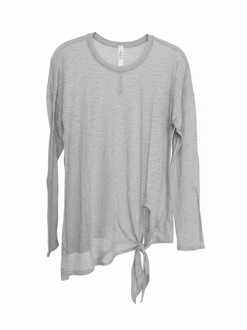 lululemon athletica Light Gray Long Sleeve Tie-Front Top